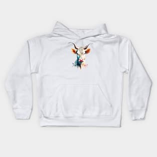 Beautiful Artistic Cow Kids Hoodie